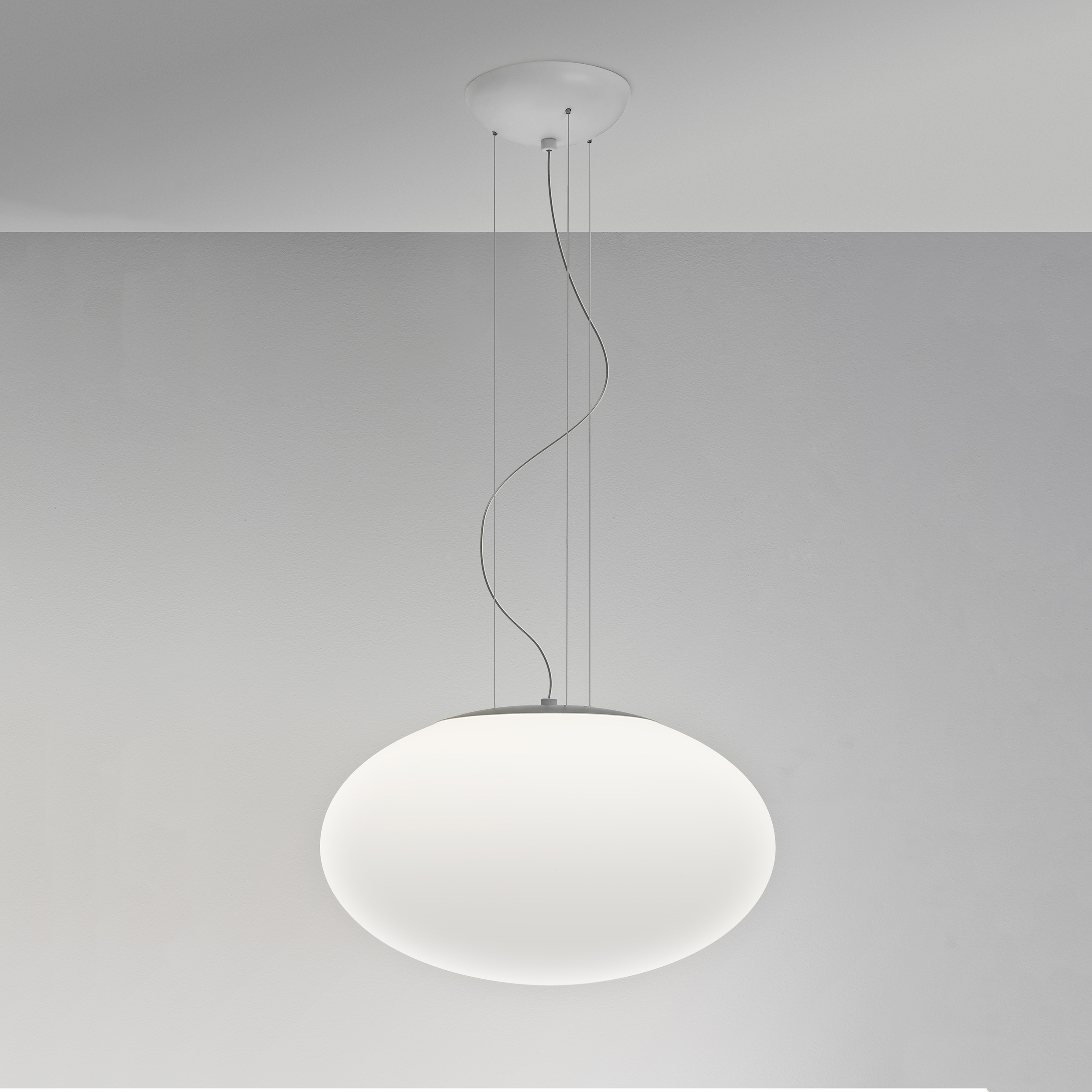Zeppo Pendant 400 hanglamp excl. E27 mat wit/wit glas