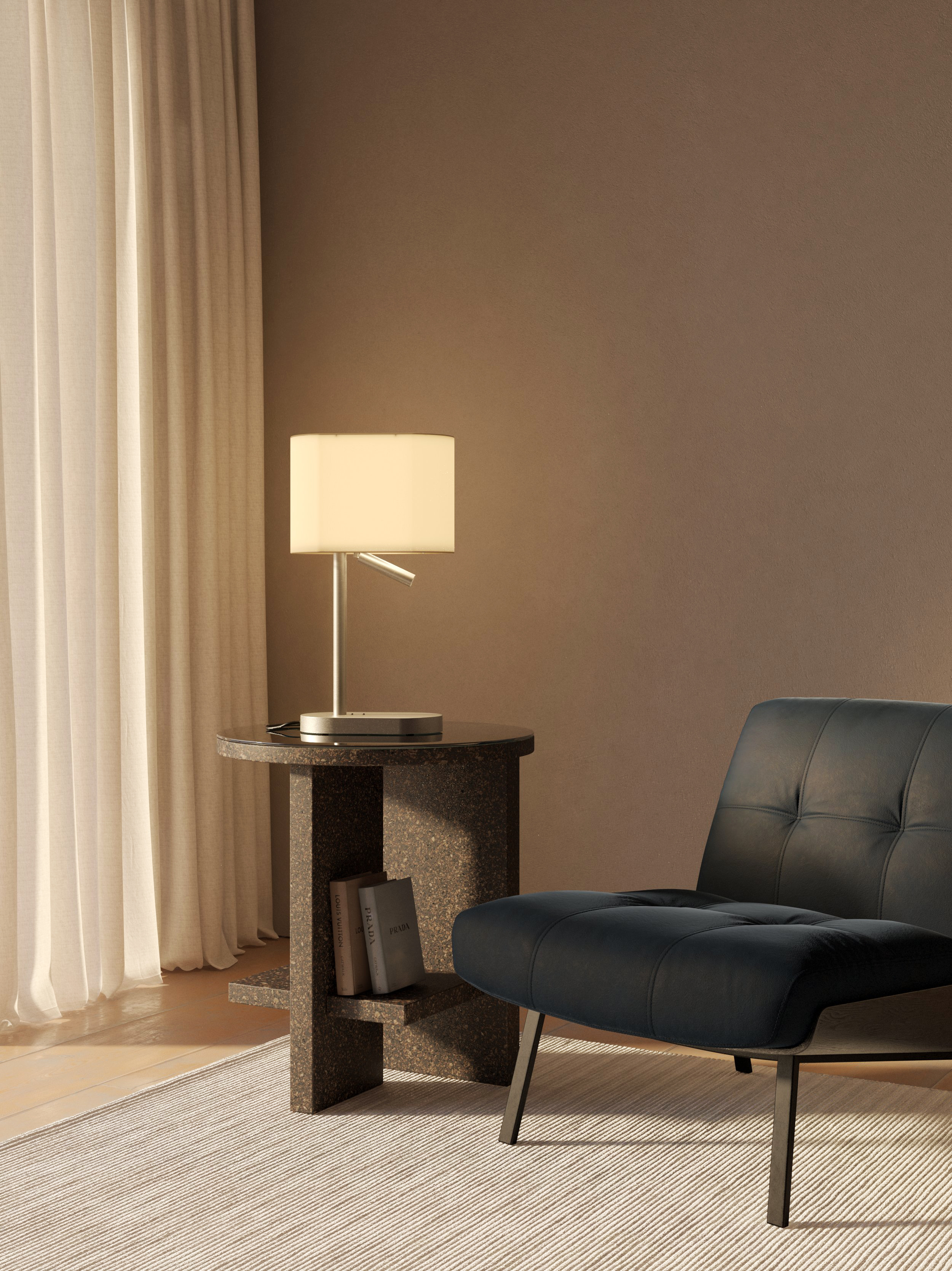Venn Table Reader TL 2700K excl. E27 mat nikkel