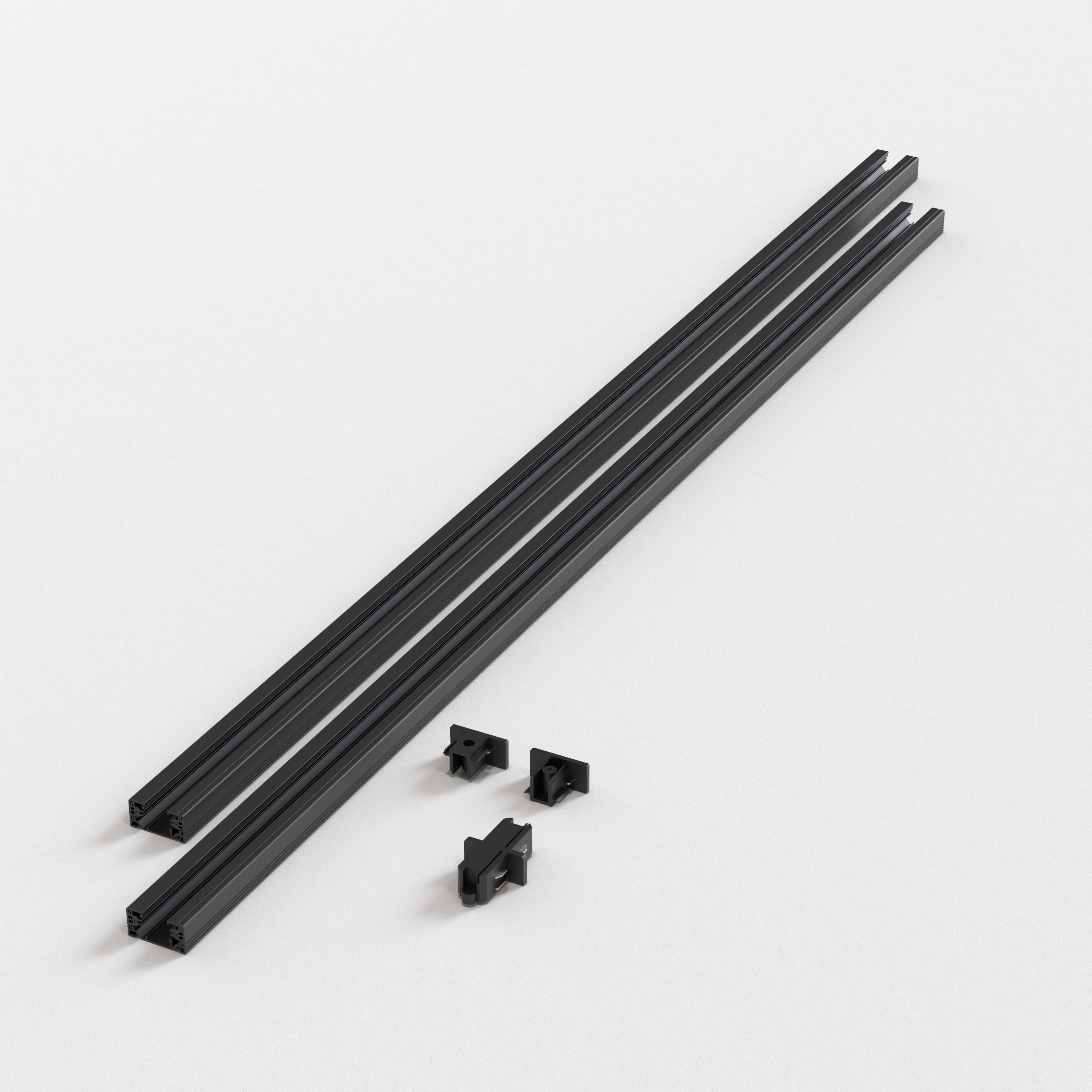 Track 1m Kit (2x) mat zwart
