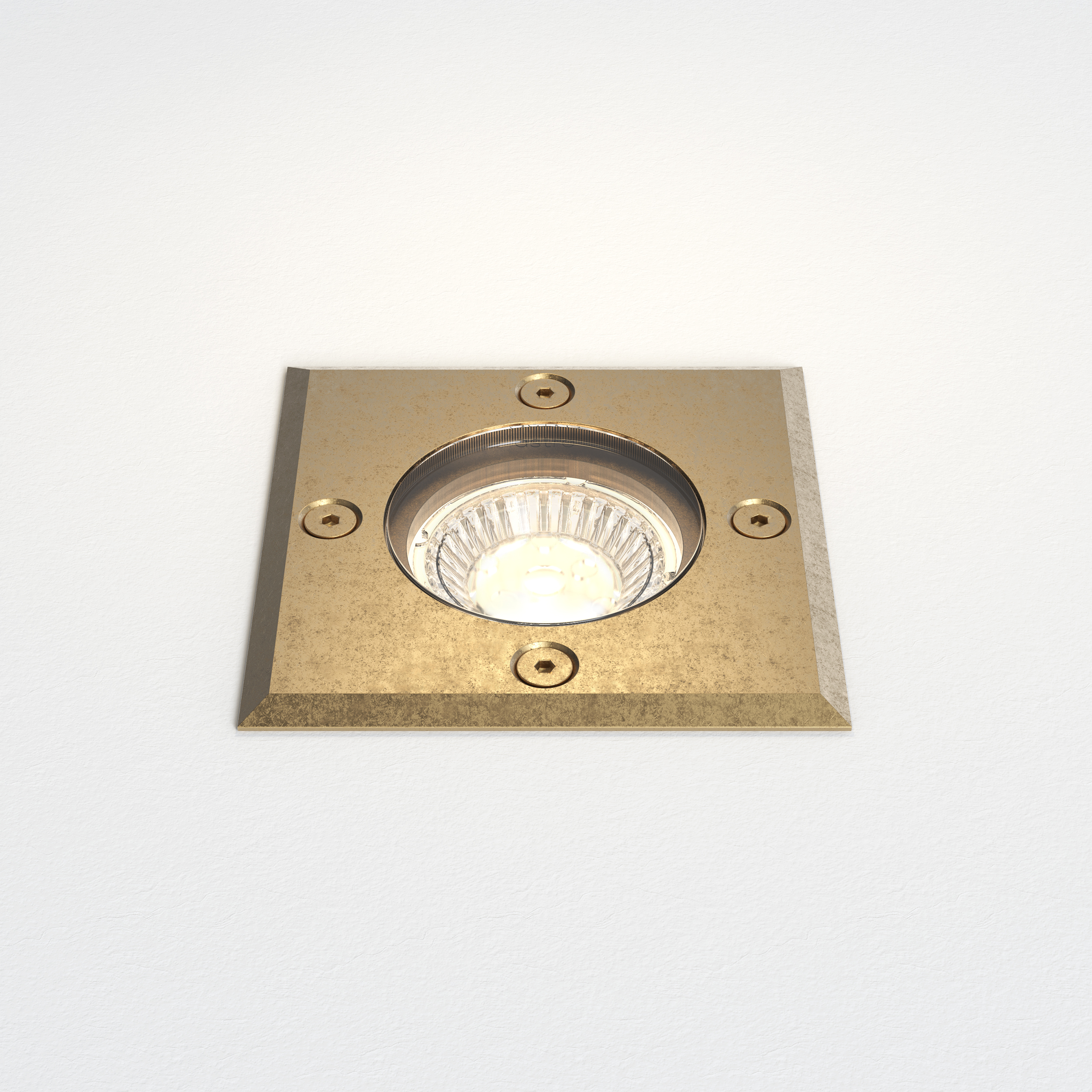 Astro Gramos Square buiten grondspot massief messing