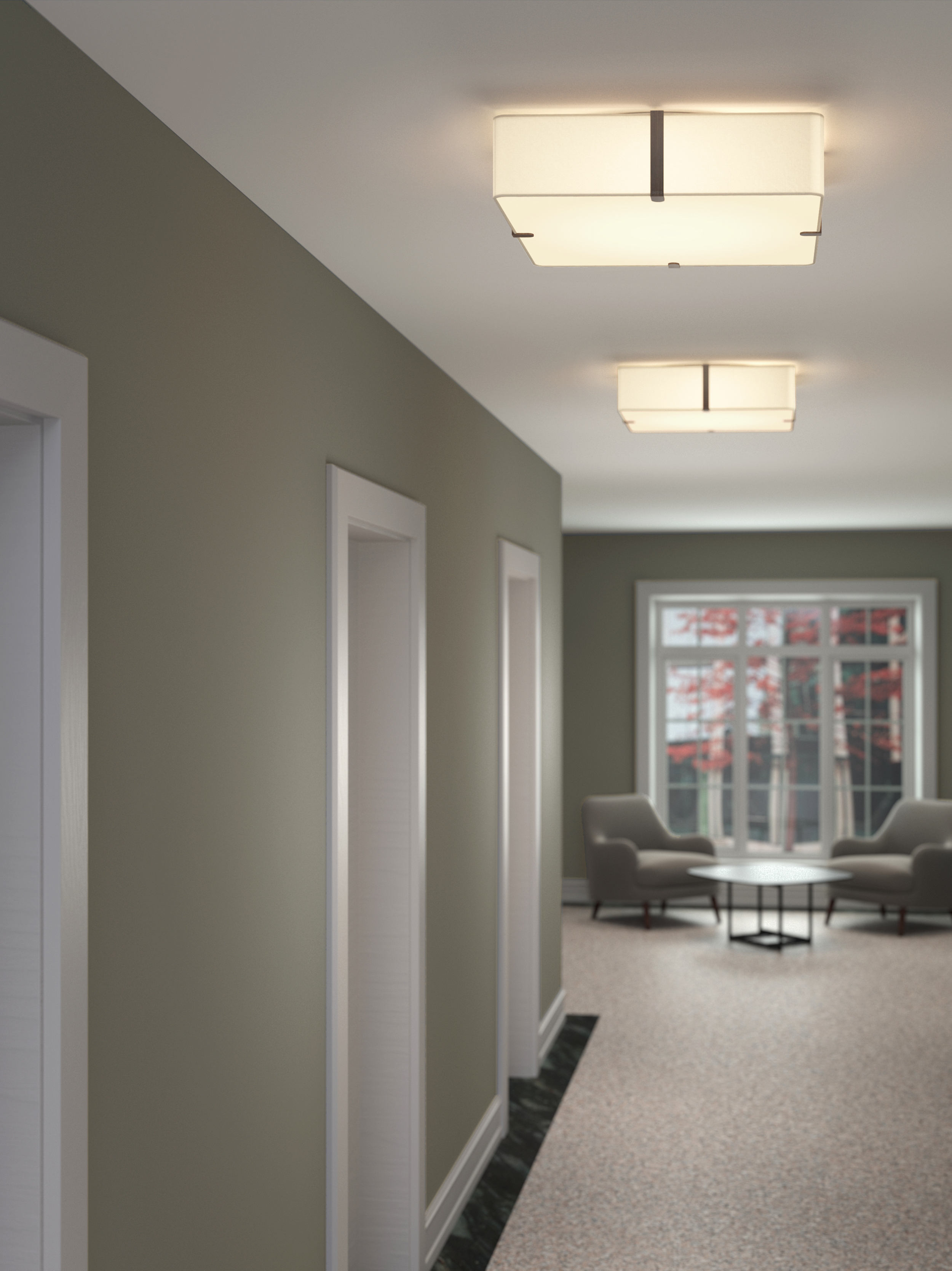 Ceiling Base 460 PL 2700K LED mat wit fase dim