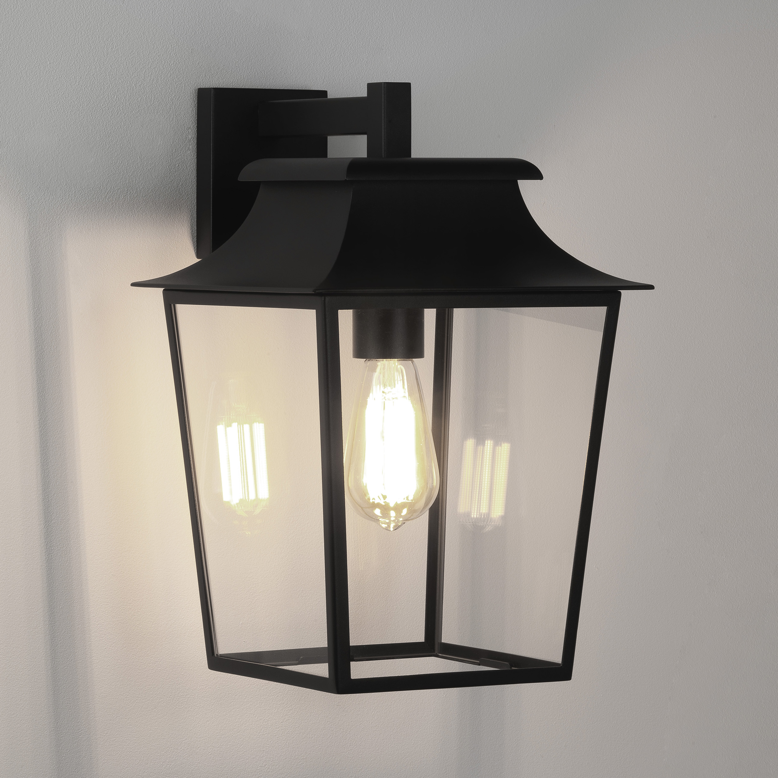 Richmond Lantern 254 buiten wandlamp excl. E27 structuur zwart