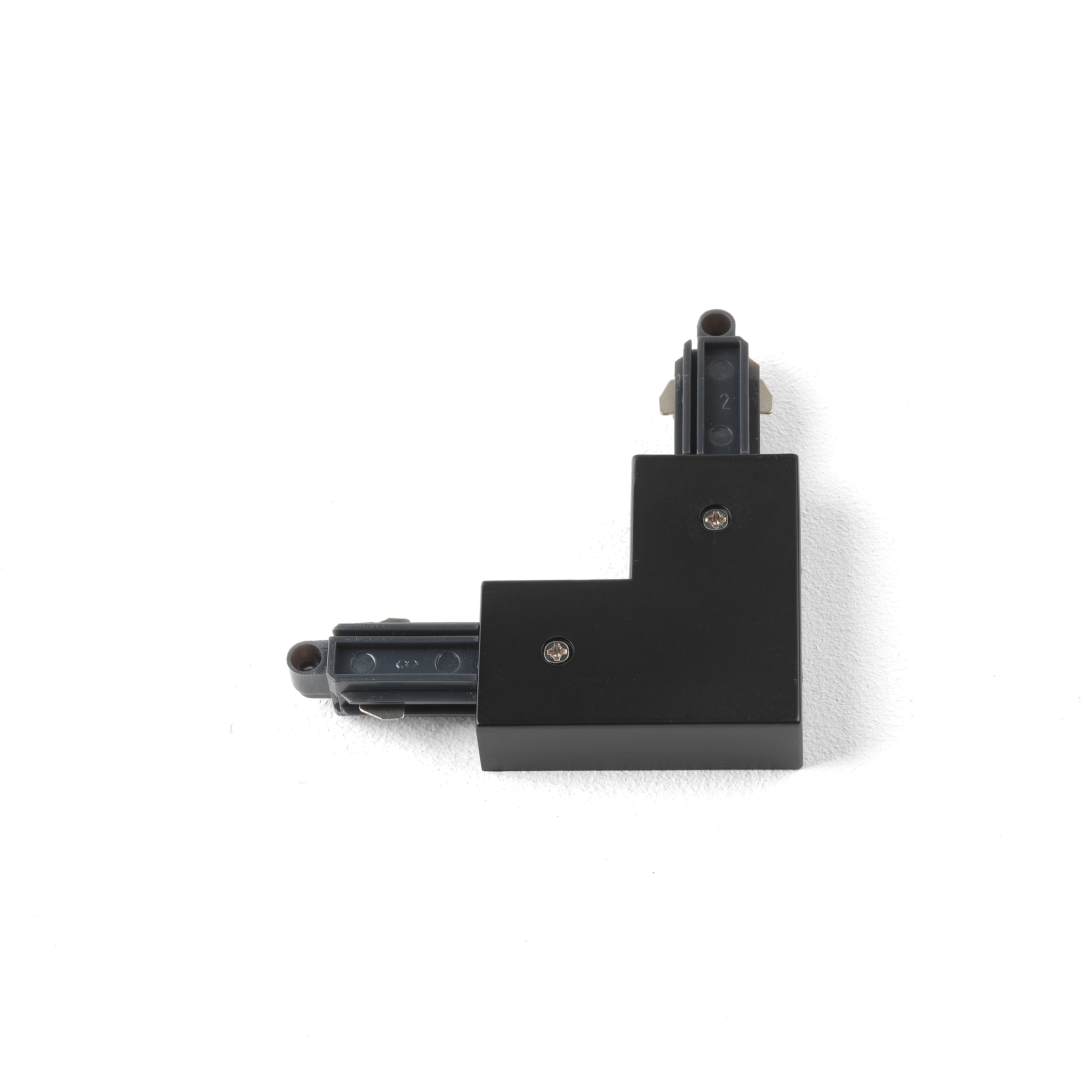 90° Hoek Connector 1-fase rail links mat zwart