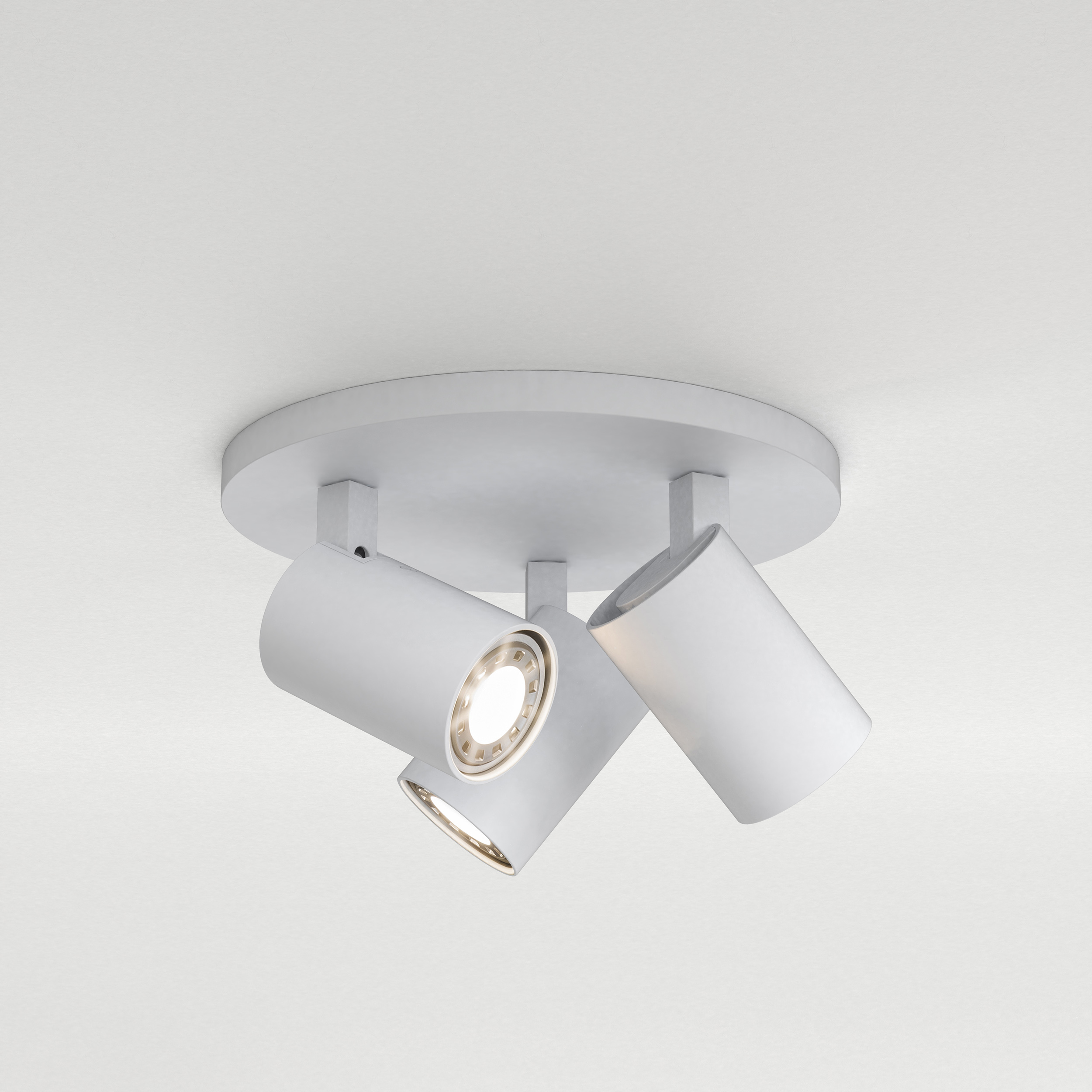 Astro Ascoli Triple Round opbouwspot structuur wit