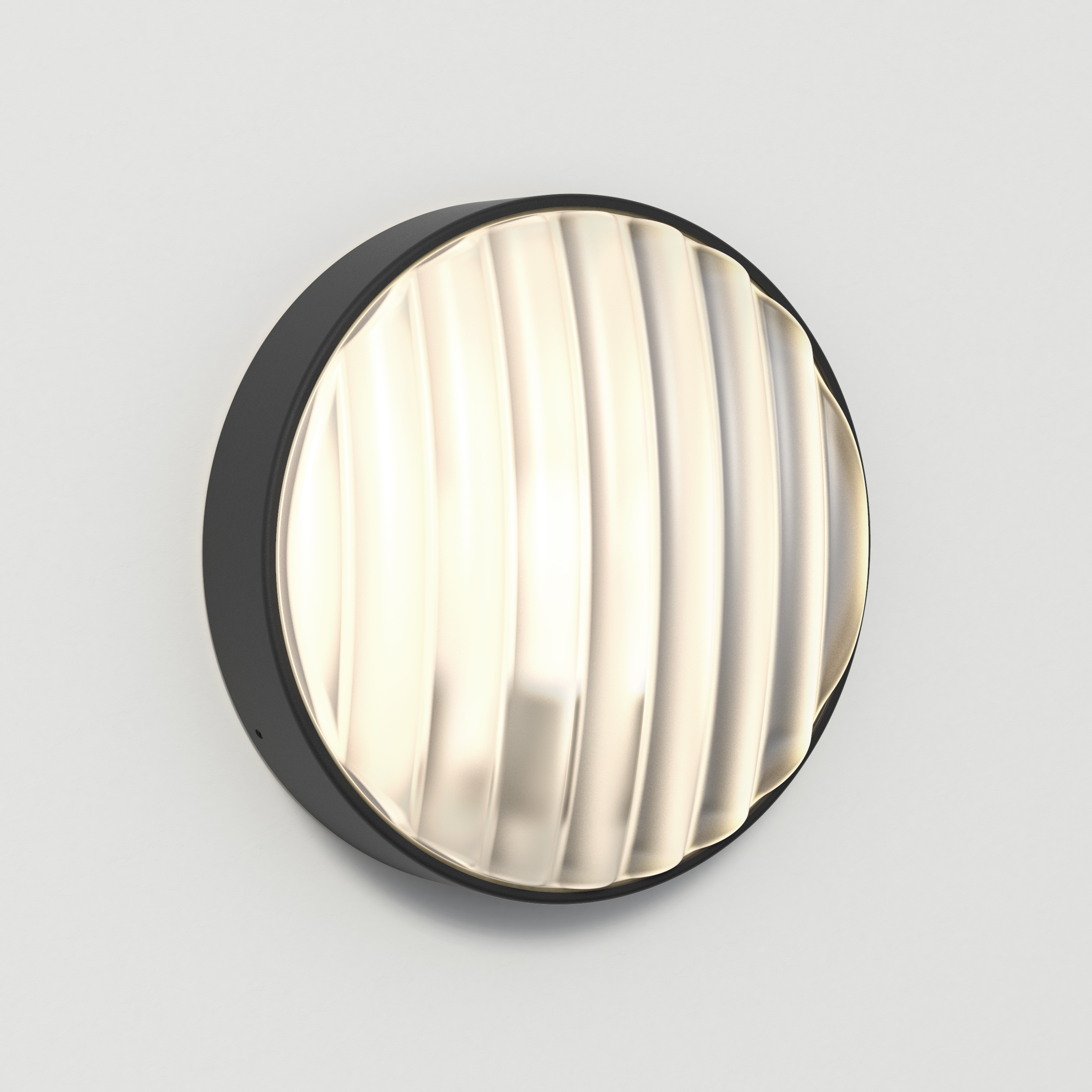 Montreal Round 300 buiten wandlamp excl. E27 structuur zwart