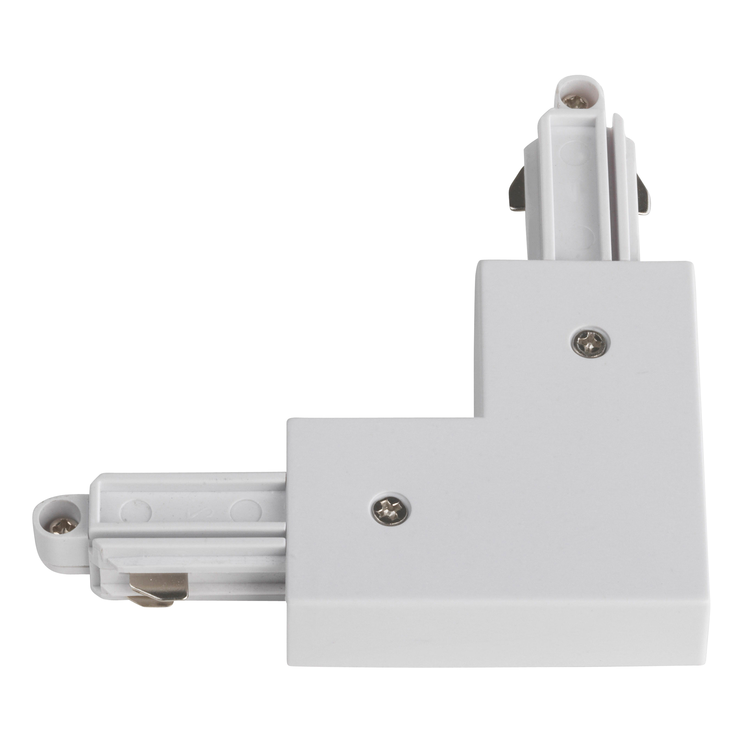 90° Hoek Connector 1-fase rail rechts mat wit