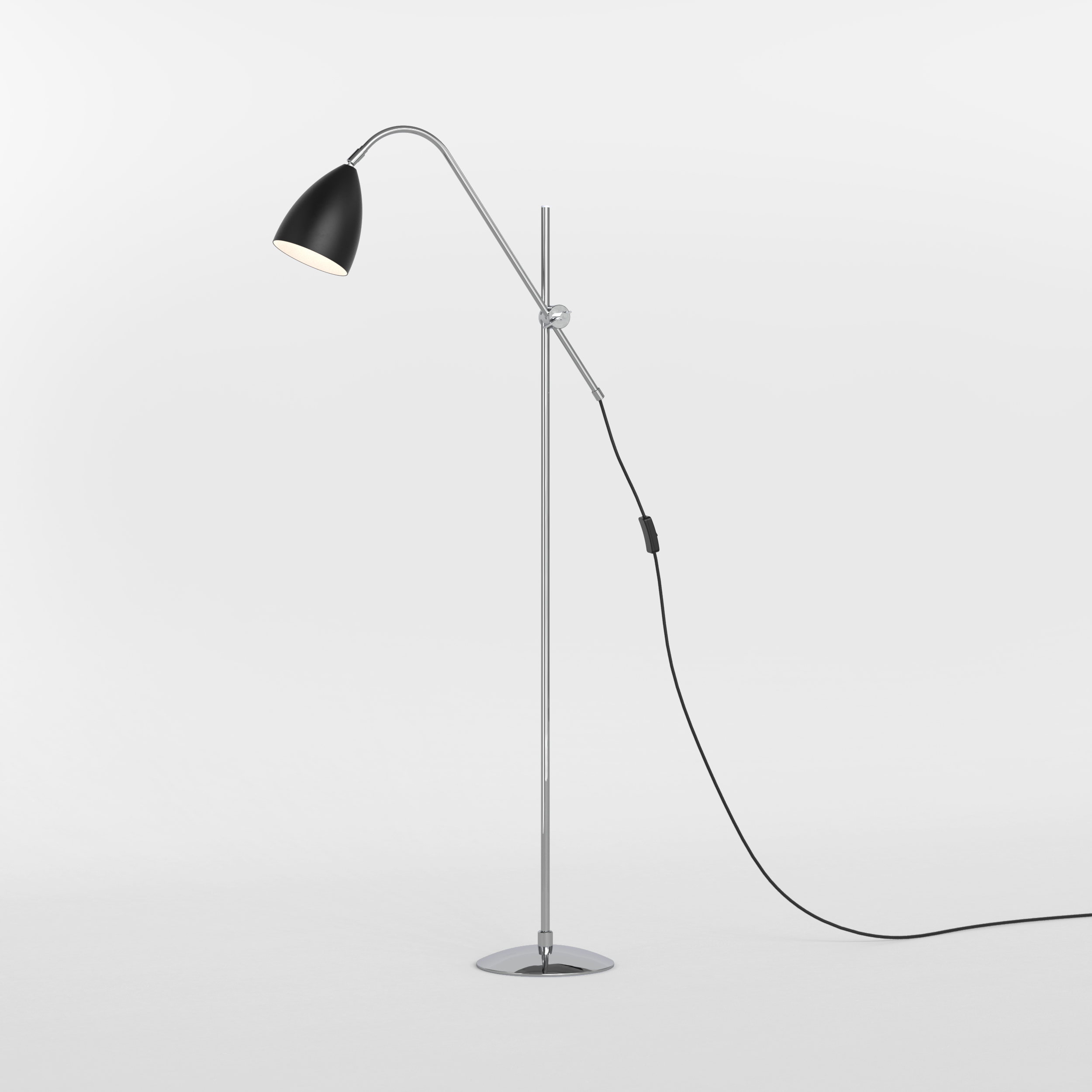 Joel vloerlamp excl. E27 mat zwart-chroom