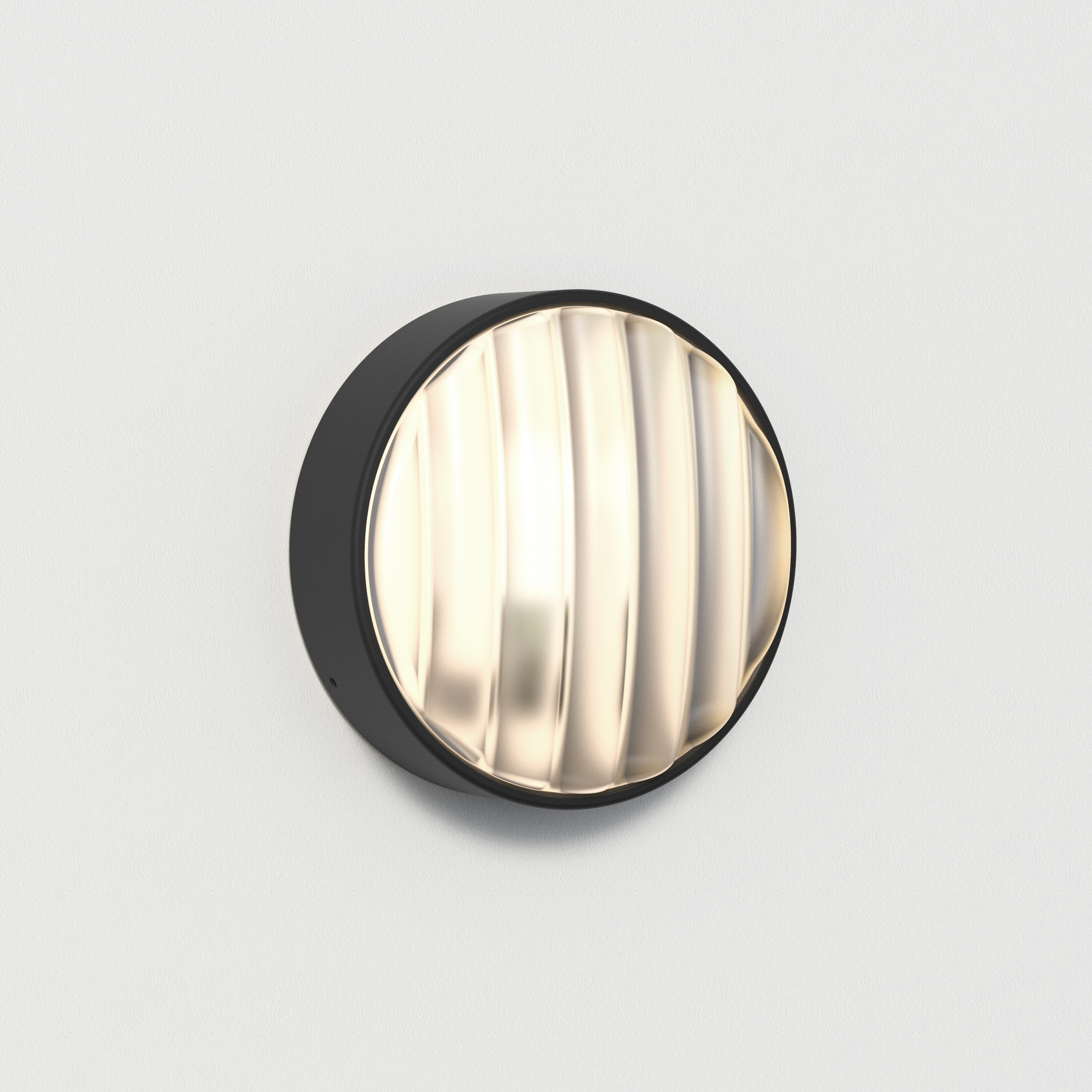 Montreal Round 220 buiten wandlamp excl. E14 structuur zwart