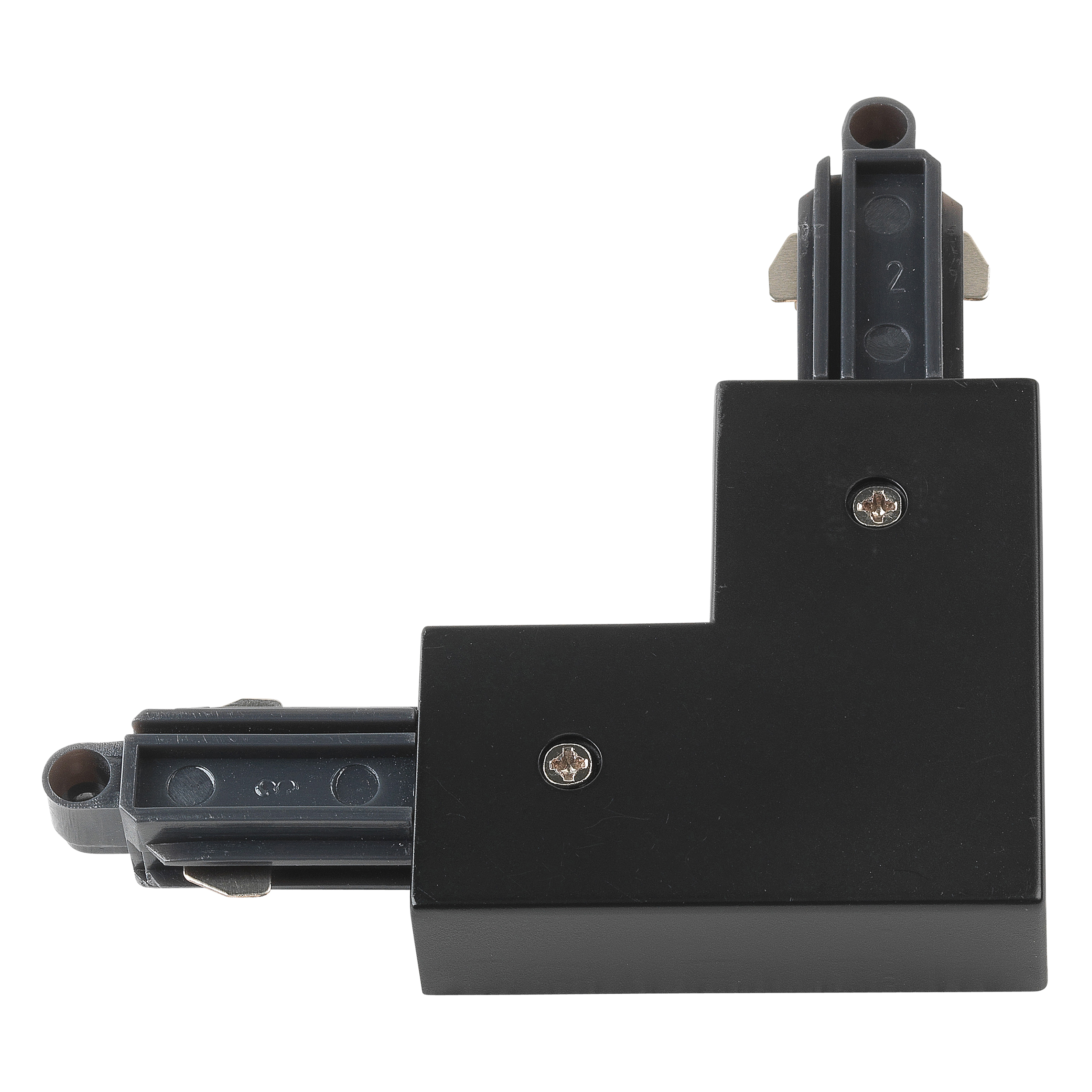 90° Hoek Connector 1-fase rail links mat zwart