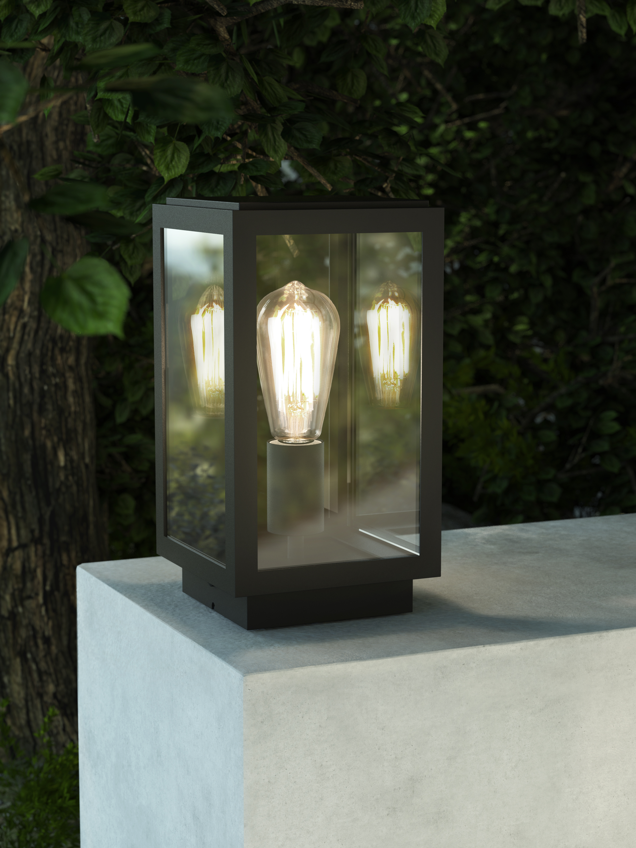 Homefield Pedestal BL excl. E27 structuur zwart